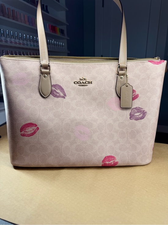 Coach Handbags - Coach Pink Kiss-Print Tote
